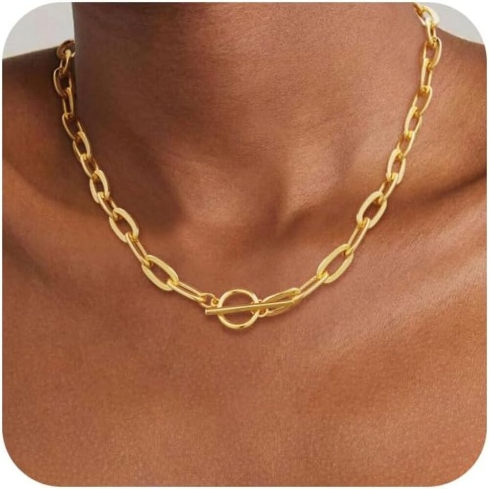 ⚡Gold Chunky Chain Necklace for Women Stylish Statement Jewelry Gift Fashion